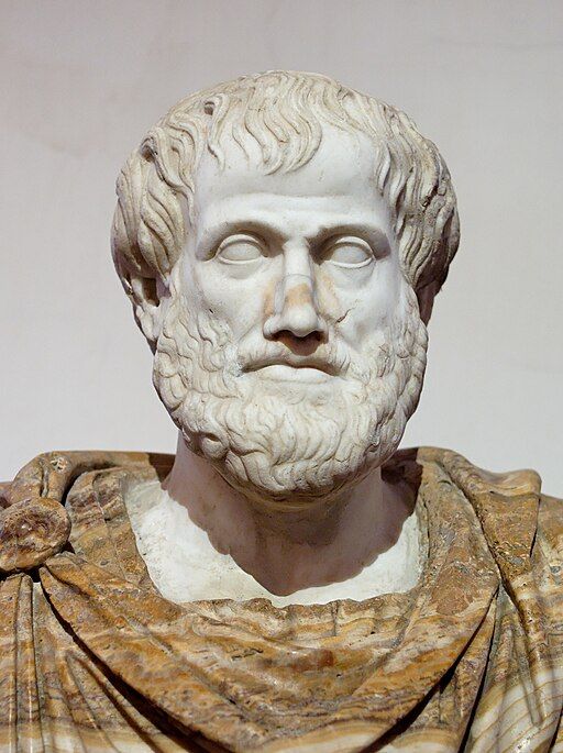 A statue of Aristotle, the Greek philosopher.